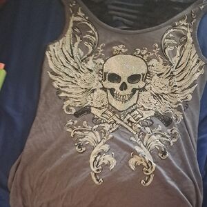 Skull and Wings Graphic Tank Top